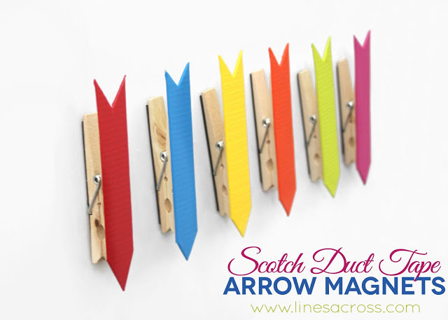 Colorful scotch duct tape arrow magnets @linesacross