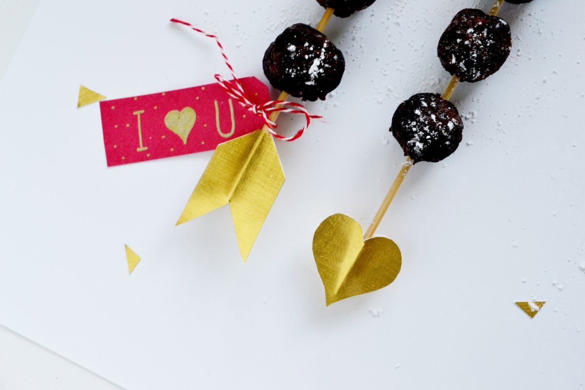 Valentine’s Day Dessert Kabobs - brownie ball