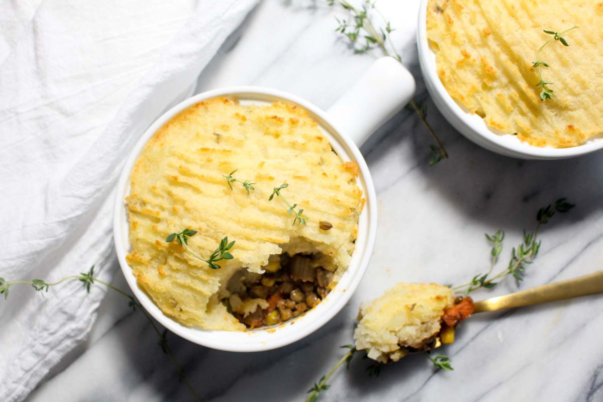 Lentil shepherd’s pie prepare for eat