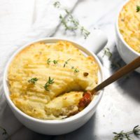 Lentil shepherd’s pie serve