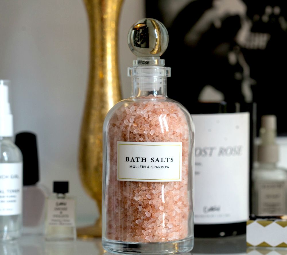 Mother’s day gift guide bath salt bottle