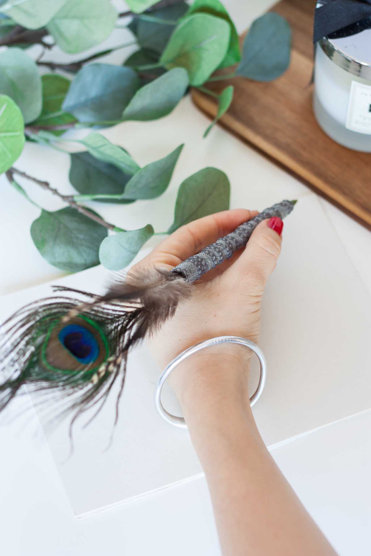 Father’s day gift idea diy feather pen