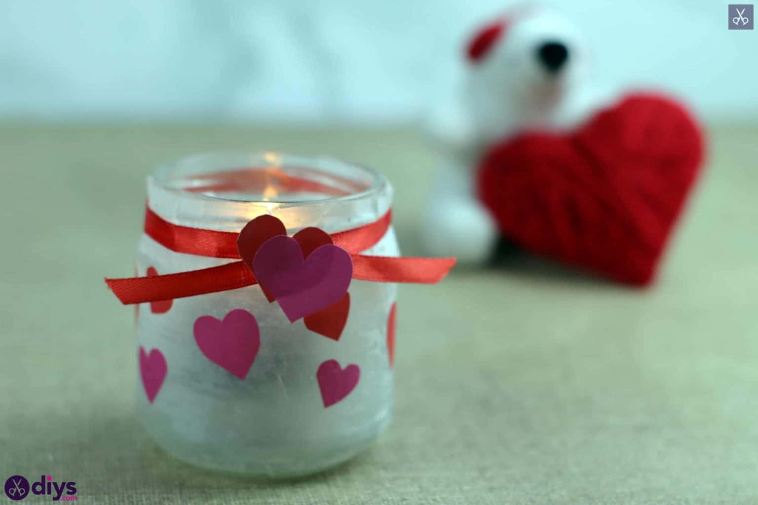 DIY Valentine’s Day Candle Holder from a Mason Jar