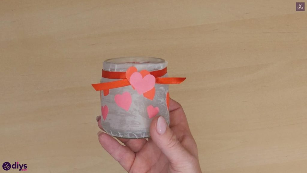 Valentine’s day candle holder craft