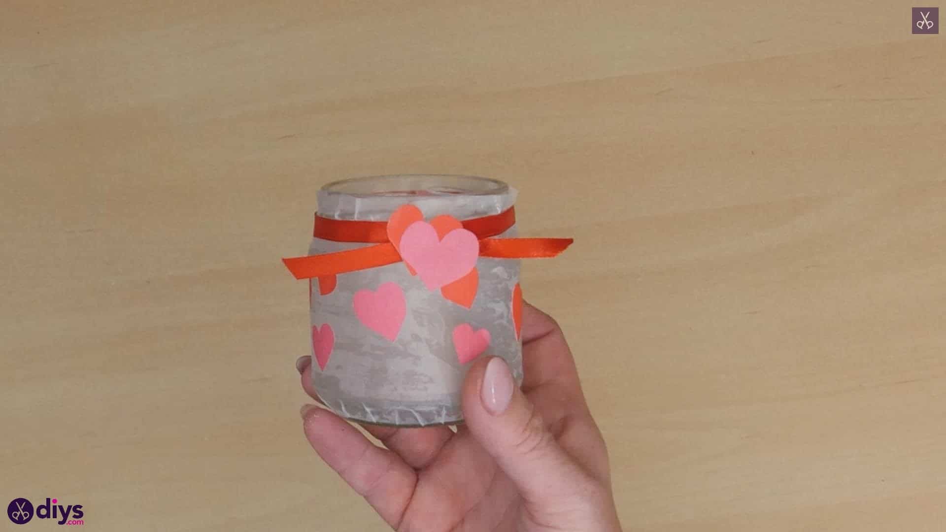 Valentine’s day candle holder craft