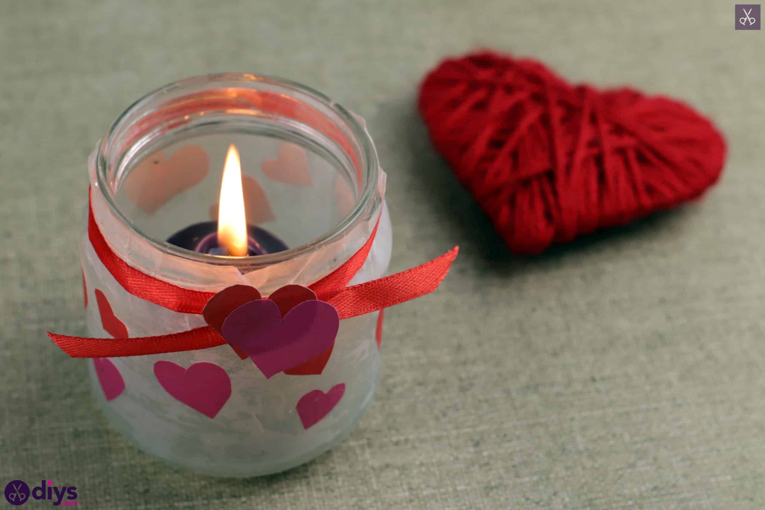 Valentine’s day candle holder mason jar