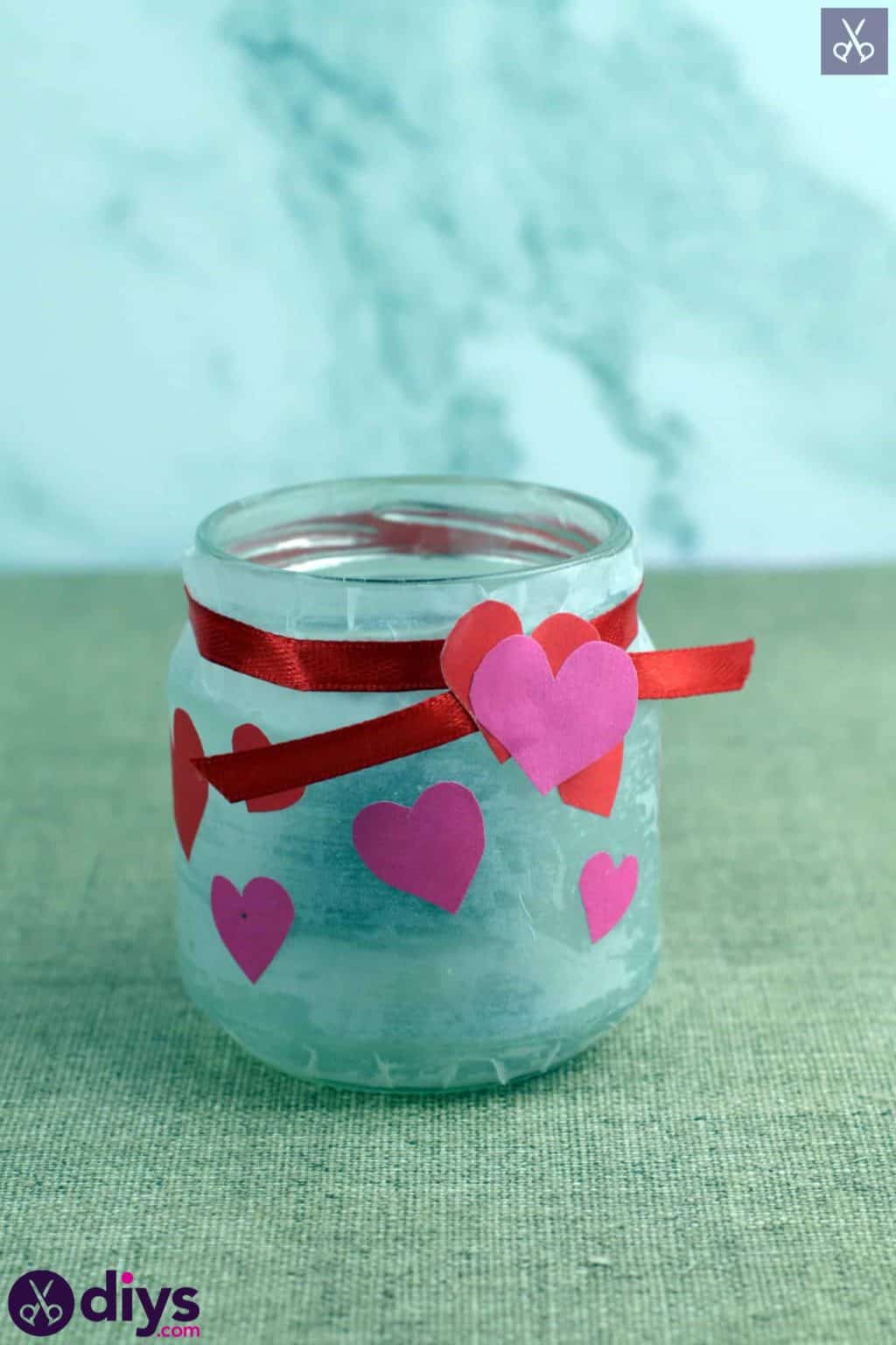 DIY Valentine’s Day Candle Holder from a Mason Jar