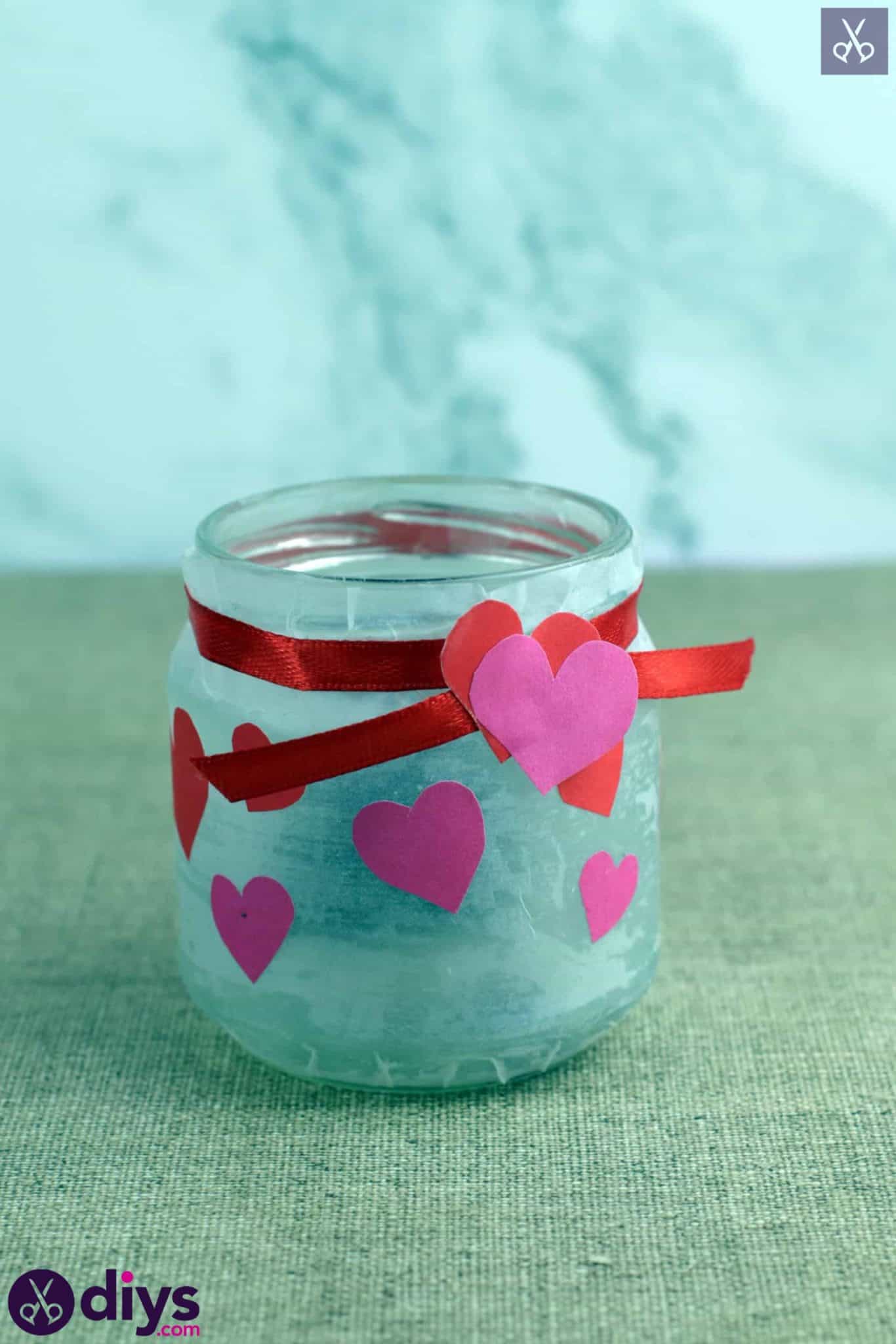 DIY Valentine’s Day Candle Holder from a Mason Jar