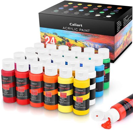 Acrylic paint set—art craft paint supplies for kids, students, & adults